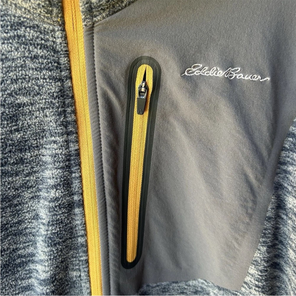 Eddie Bauer 1/4 Zip Mens Fleece Sweater Size TXL Knit Fleece Lined Excellent - Picture 5 of 8